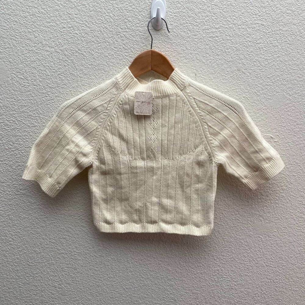 Intimately Free People Romy Swit Crop Top Sweater Medium OB1391284 Cream